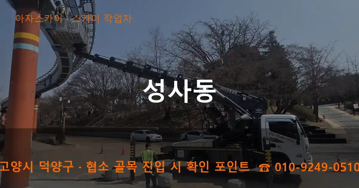 고양시 덕양구 성사동 스카이 작업차 작업